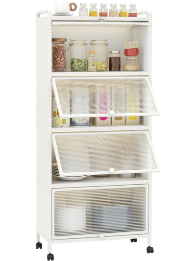 Costway 5-Tier Kitchen Baker's Rack Flip-Up PC Doors 56394218 New