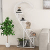 5-tier white metal plant stand with hanging hook, perfect for displaying large potted plants and enhancing decor.