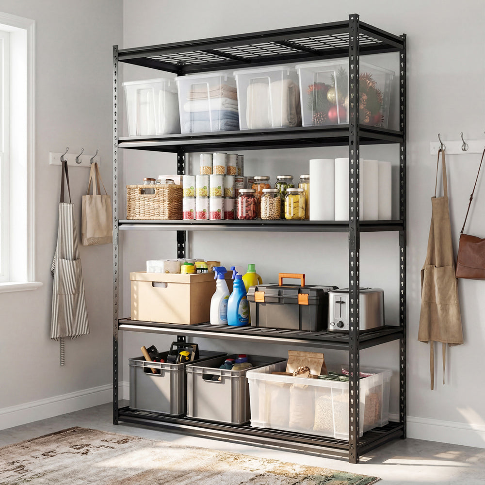 5-Tier Metal Shelving Unit 2000 lbs Capacity with Adjustable Wire Racks Set of 4 - Gallery View 1 of 10
