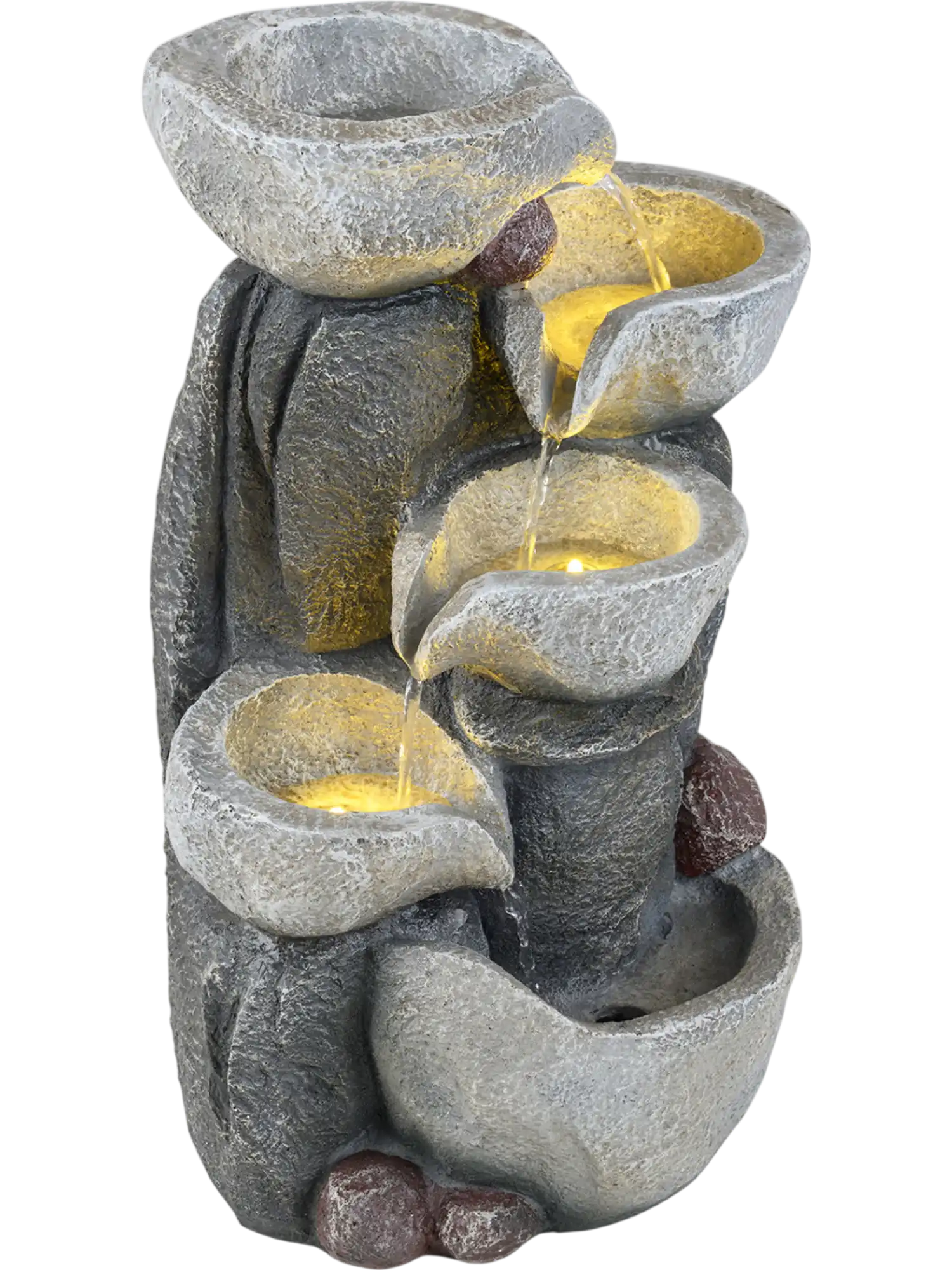 Costway 5-Tier Outdoor Water Fountain w/ LED Lights 17.5