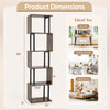 5-tier S-shaped bookshelf in rustic brown with open cubes, ideal for living room or bedroom storage and display.
