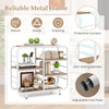 5-tier open bookshelf with a reliable metal frame, adjustable foot pads, and protective corners for versatile storage.