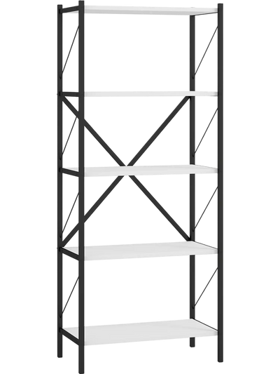 Costway 5-Tier Tall Industrial Bookshelf Bookcase Metal Frame 15299466 New