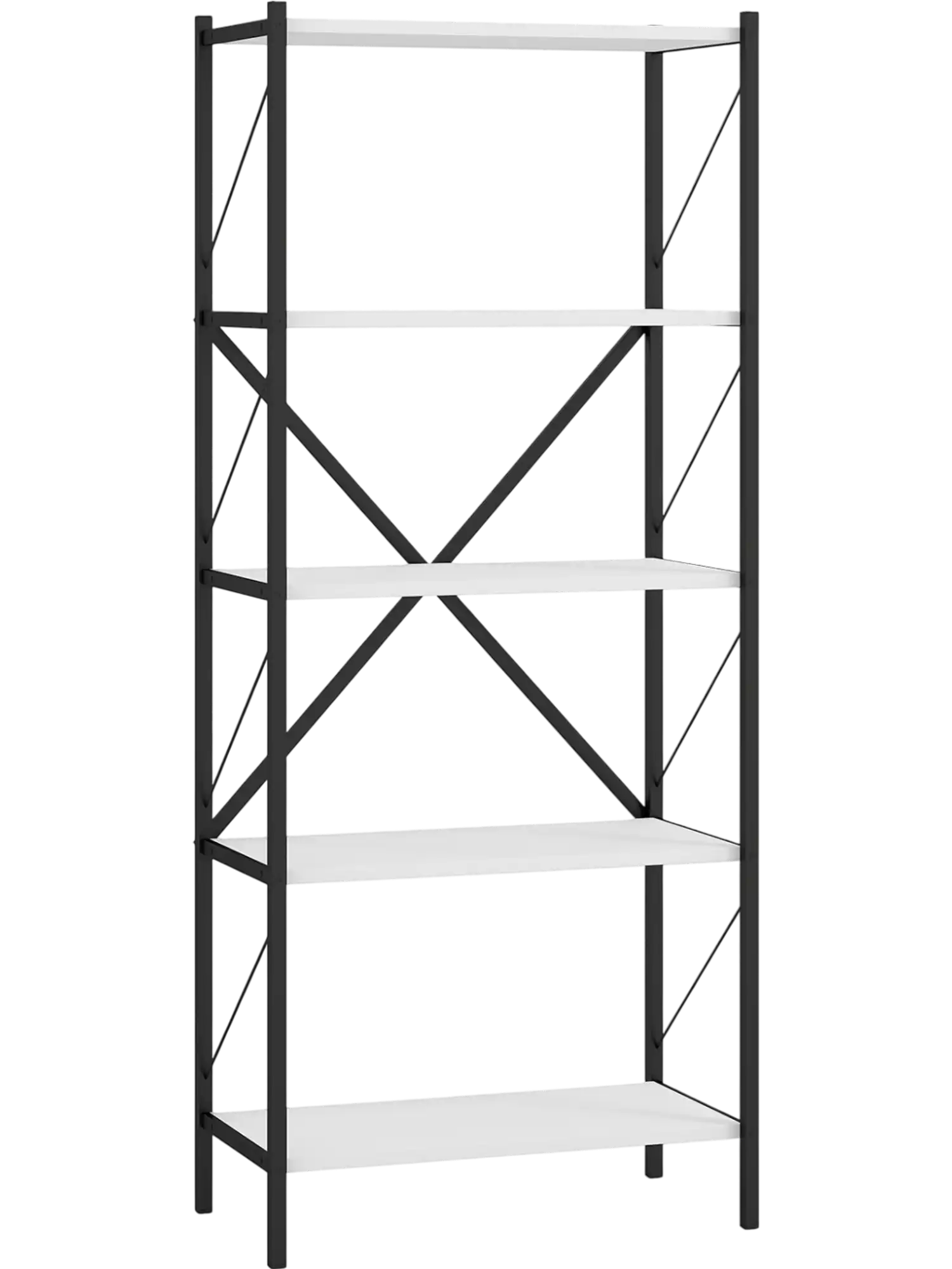 Costway 5-Tier Tall Industrial Bookshelf Bookcase Heavy-Duty Metal Frame 15299466 New
