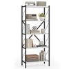 5-tier tall bookshelf with a heavy-duty metal frame and white wooden shelves, ideal for organizing books and decor.