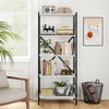 5-tier tall bookshelf featuring a heavy-duty metal frame and X-braced design, perfect for stylish organization in any room.