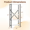 5-tier tall bookshelf with heavy-duty metal frame and white wooden shelves, ideal for living room or home office organization.