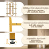 5-tier tall etagere bookcase with open shelves, powder-coated metal frame, and adjustable foot pads for stability.