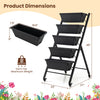 5-tier vertical raised garden bed with wheels, featuring removable planter boxes and drainage holes for optimal growth.