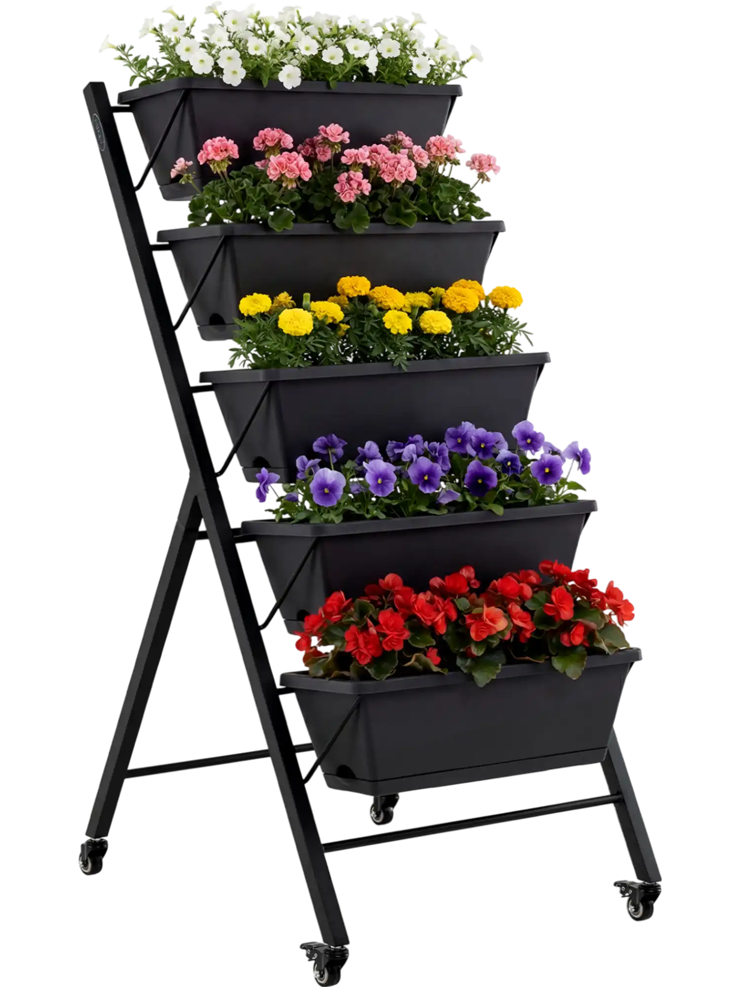 Costway 5-Tier Vertical Raised Garden Bed with Wheels 19126233 New