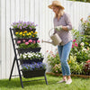 5-tier vertical raised garden bed with drainage holes, featuring removable planter boxes for optimal plant growth on.