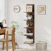 5-Tier Wall Mounted Shelf Unit with Wood Grain-Rustic Brown - Gallery View 1 of 10