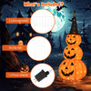 5 feet lighted stacked pumpkins Halloween decoration with witch hat, includes 7 ground stakes and 10 zip ties for.