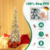 5-foot snow-flocked pre-lit artificial Christmas tree with LED lights, perfect for small spaces and holiday decor.