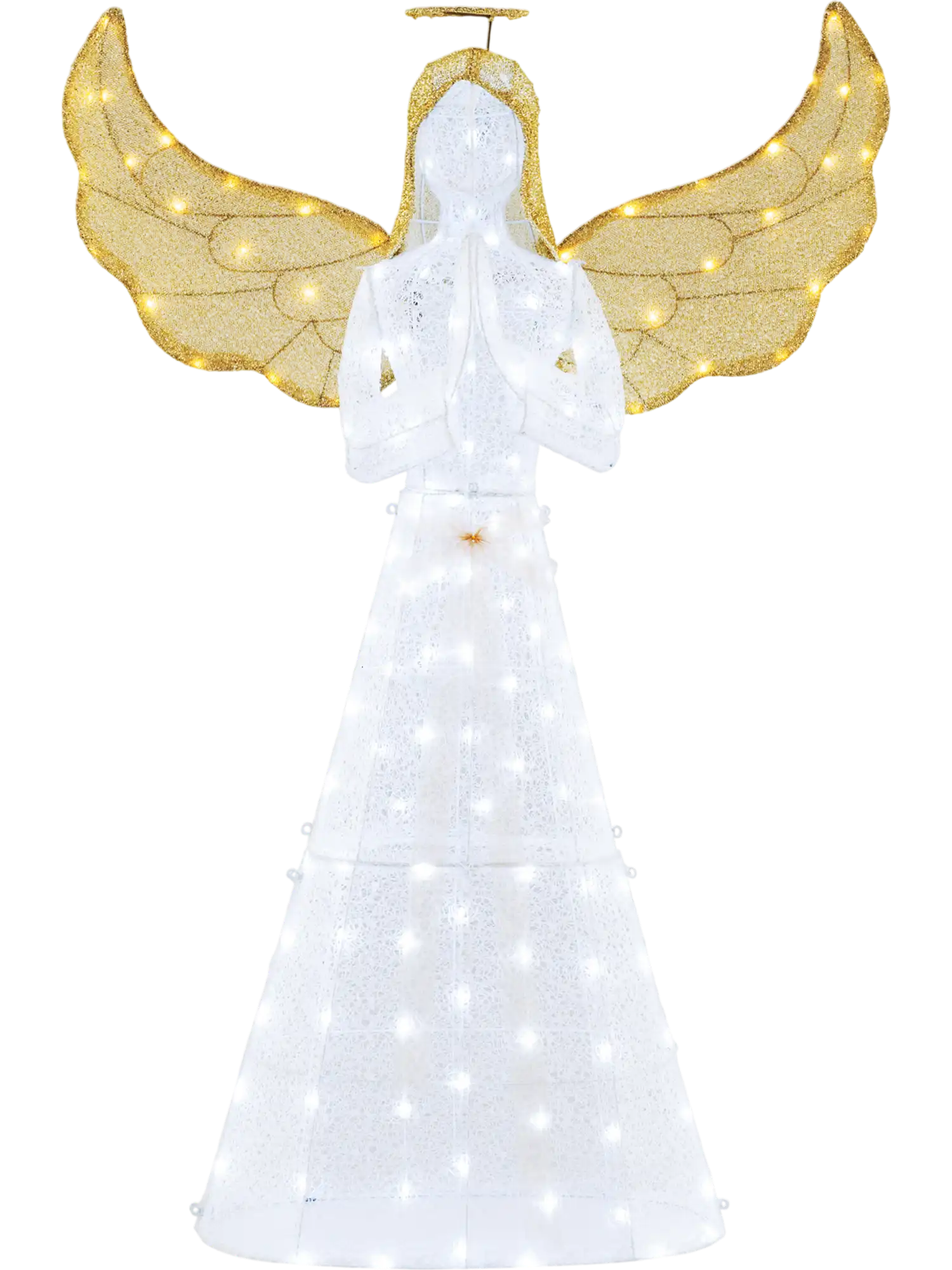 Costway 5' Pre-Lit Angel with Halo 150 LED Lights 39816457 New