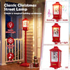 5 ft red musical Christmas streetlight with LED lights, snowman design, perfect for indoor and outdoor holiday decor.