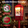 5 ft red musical Christmas streetlight features a whimsical snowman family and LED lights for festive indoor or outdoor decor.