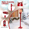 5 ft red musical Christmas streetlight features a whimsical snowman family, perfect for indoor and outdoor holiday decor.