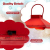 Red hanging Christmas streetlight features a convenient power switch and whimsical snowman details for festive decor.