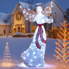 5 ft lighted Christmas angel with harp, 120 cold white LED lights, perfect for outdoor holiday decoration.