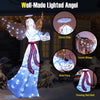 5 ft lighted angel with harp, halo, and 120 LED lights, perfect for outdoor holiday decoration.