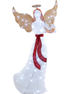 5 ft Christmas Lighted Angel with Harp and 120 Cold White LED Lights