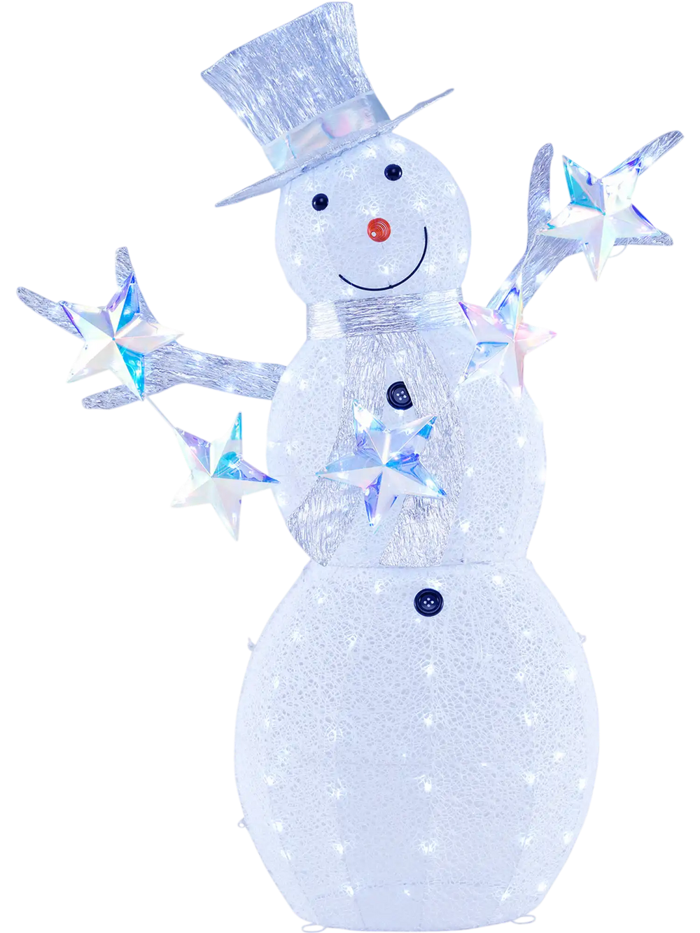 5 ft Pre-Lit Christmas Snowman with Stars