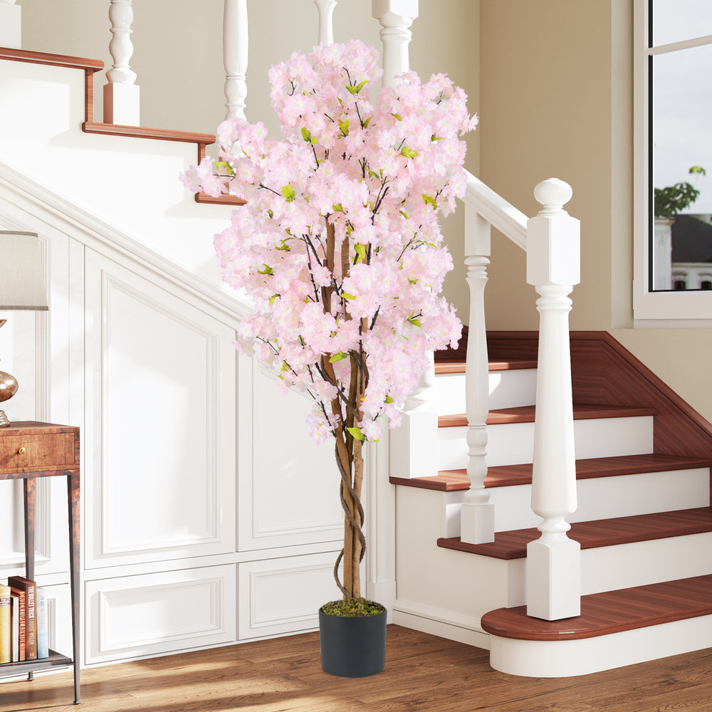 5 FT Tall Artificial Cherry Blossom Tree with Pink Flowers-1 Pack - Gallery View 1 of 9