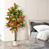 5 FT Tall Artificial Croton Plant with Gradient Leaves and Nursery Pot-1 Pack - Gallery View 1 of 9