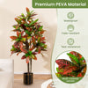 5 FT tall artificial croton plant showcasing vibrant gradient leaves and realistic textures, ideal for stylish indoor.