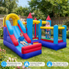 Inflatable bounce castle with slide, climbing wall, and basketball hoop, made of waterproof 420D Oxford cloth for.