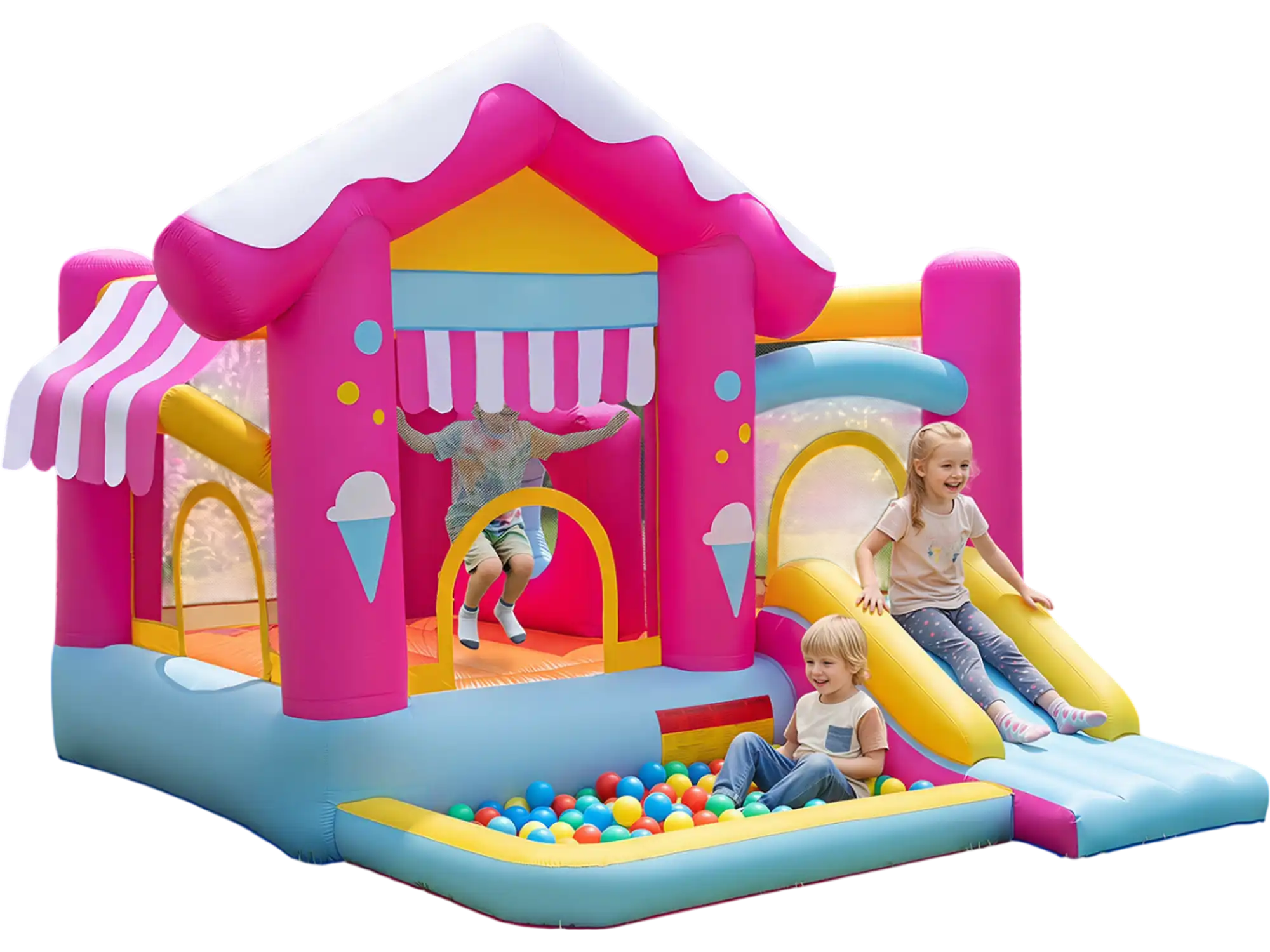 Costway 5-in-1 Inflatable Bounce House Tunnel Kids 3-12 41171096 New