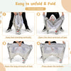 Portable baby beside sleeper bassinet in beige, demonstrating easy folding steps for convenient travel and storage.