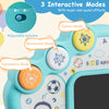 Interactive buttons on the 5 in 1 toddler sports toy with adjustable volume for engaging play and learning experiences.