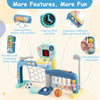 5 in 1 toddler sports toy featuring adjustable basketball hoop, soccer, golf, and educational functions for motor.