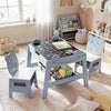 Cute 5-in-1 toddler table set with reversible chalkboard, whiteboard, and bear-shaped chairs for creative play.