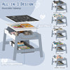 5-in-1 toddler table with reversible chalkboard and whiteboard, featuring storage compartments and two supportive.