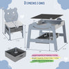 5-in-1 toddler table set with bear-shaped chairs, reversible chalkboard and whiteboard, ideal for ages 3-10.