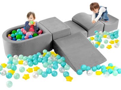 Costway 5-Piece Kids Climb Crawl Playset Ball Pit Slide 42765189 New