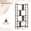 5-tier industrial bookshelf with metal frame, 61 inches tall, featuring ample storage and anti-falling design for.