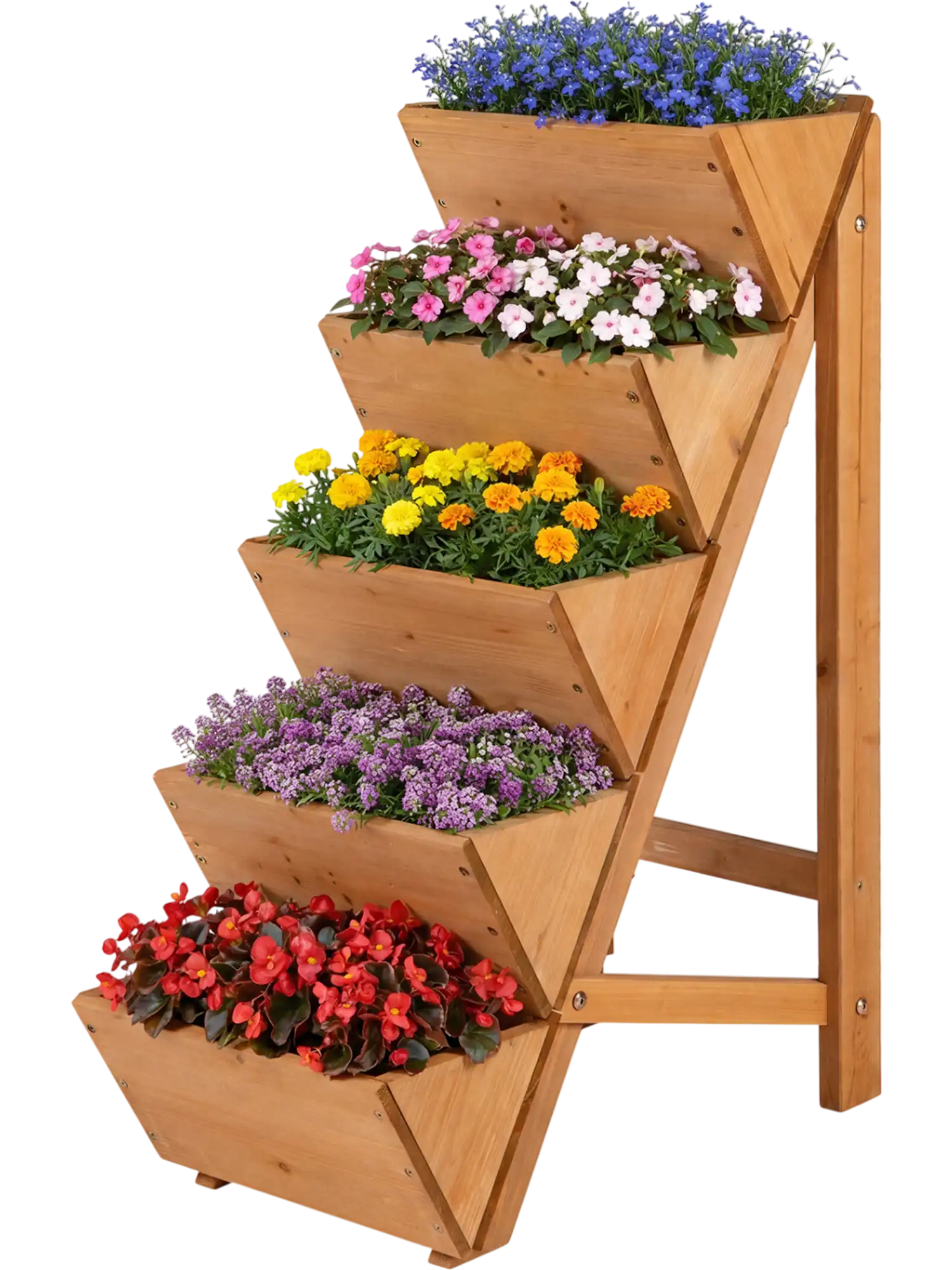 Costway 5-Tier Vertical Raised Garden Bed Wood Elevated Planter Box with Legs 84743760 New