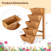 5-tier vertical raised garden bed made of fir wood, featuring dimensions 30" height and 21" width for efficient space.