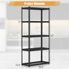 5-tier metal shelving unit with adjustable shelves, anti-slip foot pads, and a height of 72 inches for garage storage.