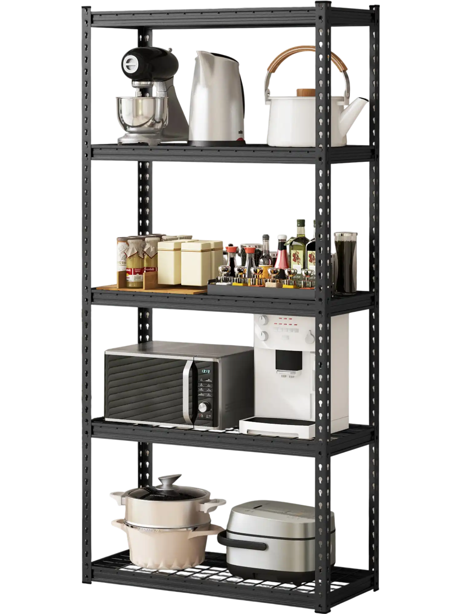 Costway 5-Tier Metal Garage Shelving Unit Height Adjustable Shelves 54936721 New