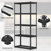 5-tier metal shelving unit with adjustable shelves, anti-slip foot pads, and easy installation for garage storage.