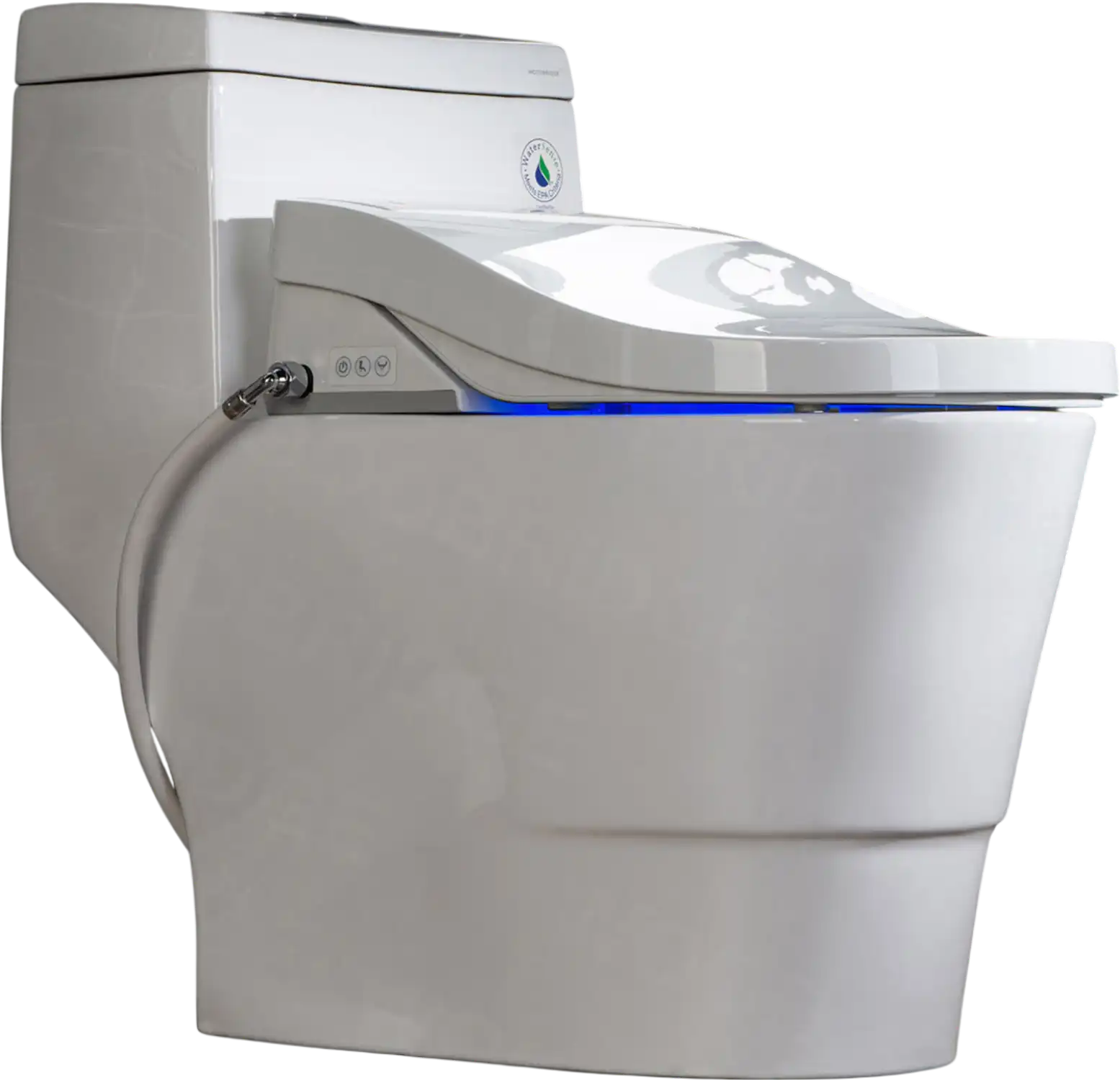 WOODBRIDGE T-0008 Toilet with Advanced Bidet Seat Dual Flush 1/1.6 GPF Temp Control Heated Seat New