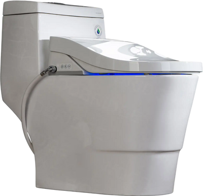 WOODBRIDGE T-0008 Toilet with Advanced Bidet Seat Dual Flush 1/1.6 GPF Temp Control Heated Seat New