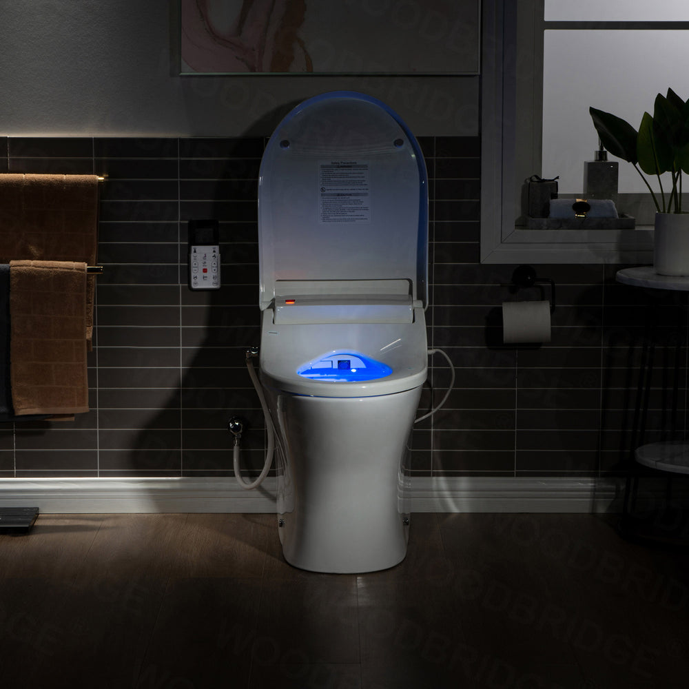 WOODBRIDGE T-0022 Luxury Toilet 1.28 GPF Elongated One Piece with Advanced Bidet Seat New