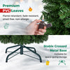5 FT artificial Christmas tree with hinged branches, featuring flame-retardant PVC leaves and a stable metal base.