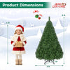 5-foot artificial Christmas tree with hinged branches, featuring 519 tips and a folding metal stand for easy assembly.